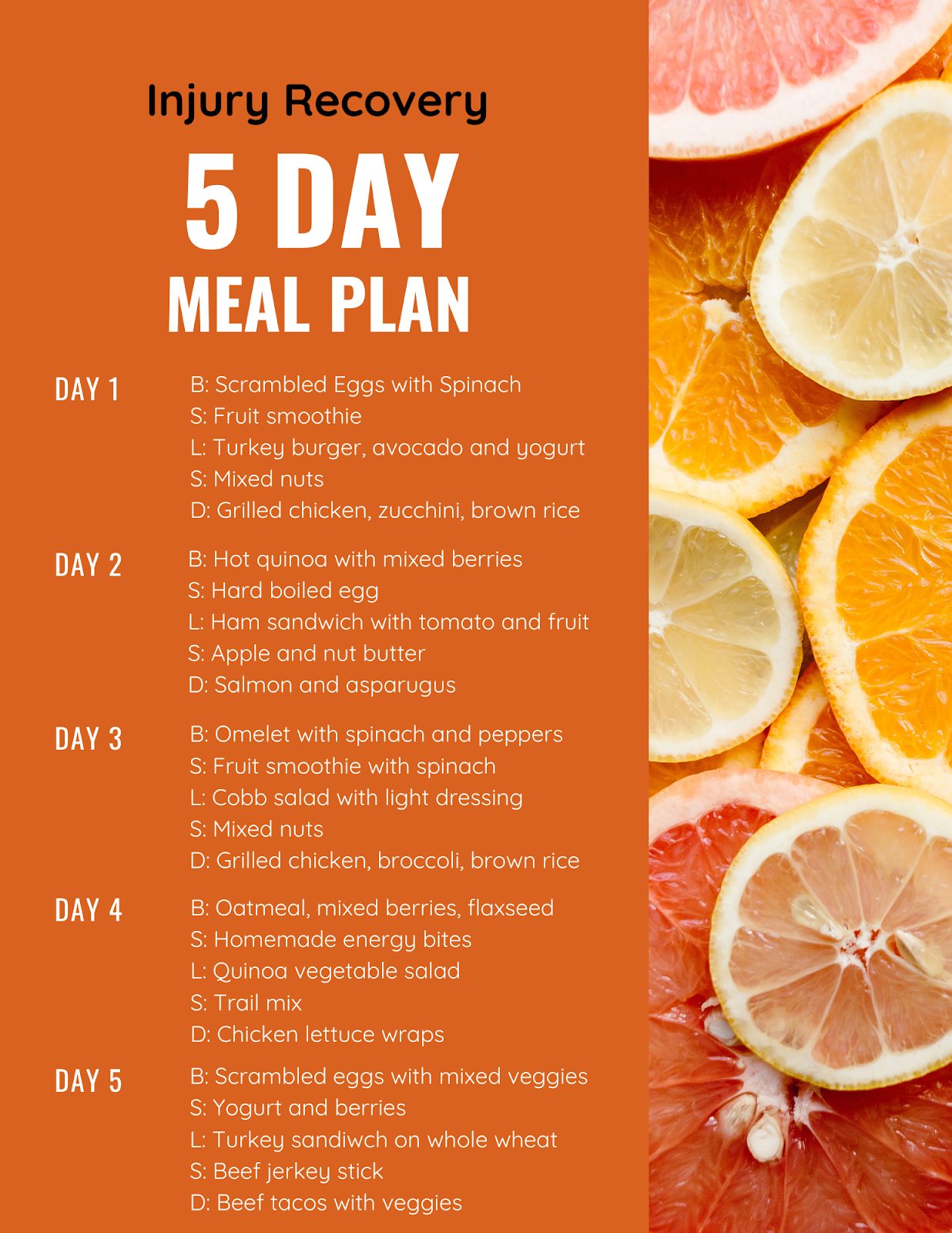 Injury prevention diet plan